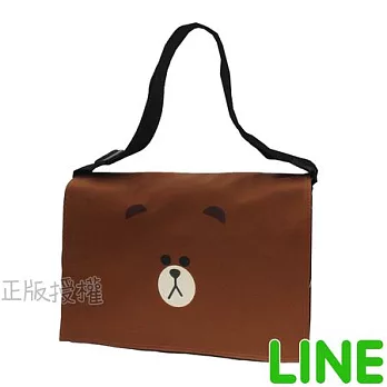 【LINE FRIENDS】㊣版授權 復古系輕質側背書包(咖啡色)咖啡色