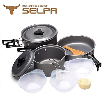 【韓國SELPA】 戶外不沾鍋設計鋁合金鍋具七件組