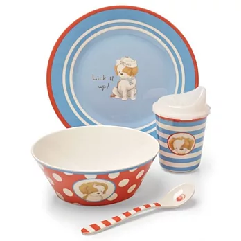 美國Bunnies By The Bay海灣兔,水手狗餐具四件組,“Lick It Up!” Dish Set