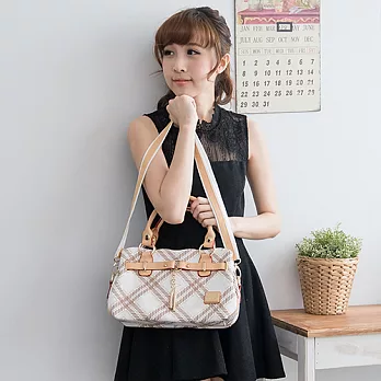 LUMAN.LISHA 露蔓麗莎 英式女王清甜優雅吊飾兩用包(咖啡色)