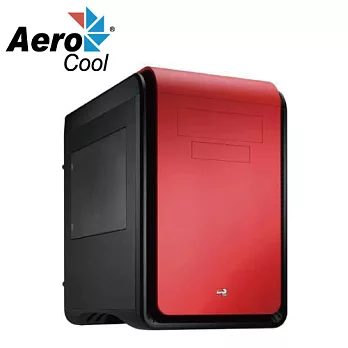 Aero coolDS Cube 透測電腦機殼 (四色面板選擇)紅色