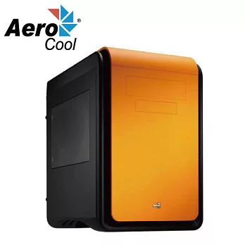 Aero coolDS Cube 透測電腦機殼 (四色面板選擇)橘色