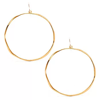 Gorjana 美國品牌 手工波浪紋 金色圓形耳環 G Ring Earrings
