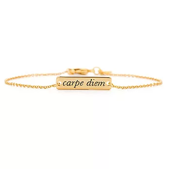Gorjana 美國品牌 手工字墜方排金手鍊 Carpe Diem 把握當下