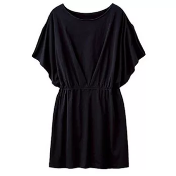 【cecile】素面百搭洋裝式長版上衣L黑色