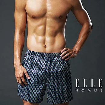 ELLE HOMME 平織開釦印花平口褲《超值3件組》藍綠色L藍綠色