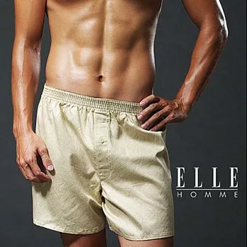 ELLE HOMME 平織開釦印花平口褲《超值3件組》卡其色M卡其色