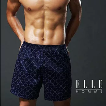 ELLE HOMME 平織開釦印花平口褲《超值3件組》丈青色M丈青色