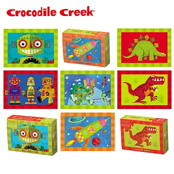 【美國Crocodile Creek】火柴盒雙面拼圖系列-3入組男孩3入組
