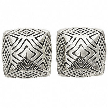 House of Harlow 1960 復古刻紋 立體金字塔 三角形 古董銀耳環