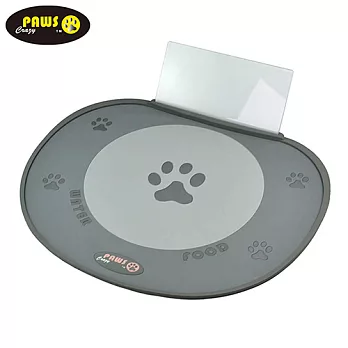 【crazypaws瘋狂爪子】好禮貌繽紛寵物餐墊-L粉灰