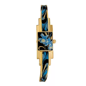 【ANDRE MOUCHE】雪蓮錶 氣質蘭花彩繪掀蓋錶 (黑/藍/金)