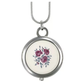 【ANDRE MOUCHE】雪蓮錶 優雅玫瑰彩繪懷錶 (米白/銀)