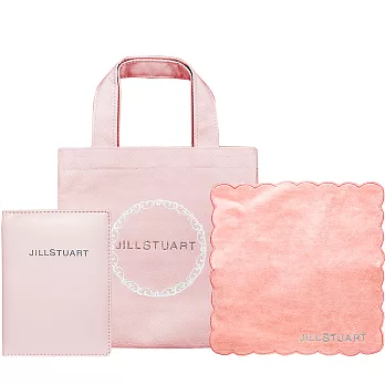 JILL STUART 粉色小方巾+粉色提袋(小)+護照夾