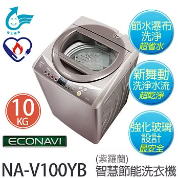Panasonic 國際牌 NA-V100YB 10公斤 ECONAVI變頻洗衣機 紫羅蘭【台灣製】