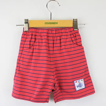 【愛的世界】MY BABY小魚悠游條紋鬆緊帶短褲/4~6歲-台灣製-105紅色