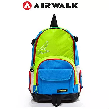 【美國 AIRWALK】蒙德里安幾何原色後背包-綠寶藍