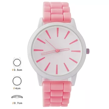 《GENEVA》610W 白色甜心-原宿簡約馬卡龍(第五代) 大錶盤腕錶(粉色)