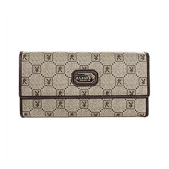 PLAYBOY 經典系列磁扣長夾(深咖啡色)