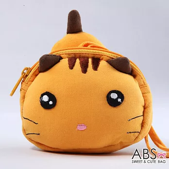 ABS貝斯貓 饅頭貓 可愛拼布拉鏈零錢包 (淘氣黃) 88-124