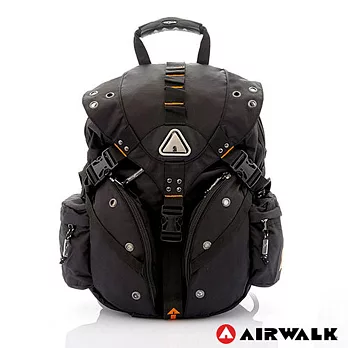 【美國 AIRWALK】美式潮流三叉扣尼龍大後背包 -活力橘