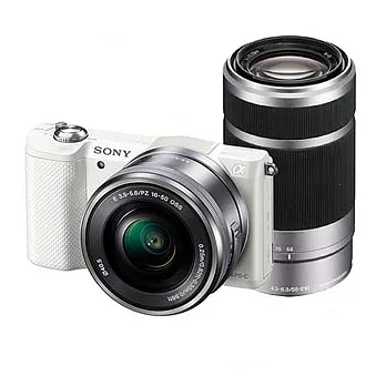 SONY A5100Y 雙鏡組(公司貨)+32G C10卡+專用鋰電池x2+專用座充(附車充)+相機包+HDMI+清潔組+小腳架+保護貼+讀卡機+保護鏡X2-