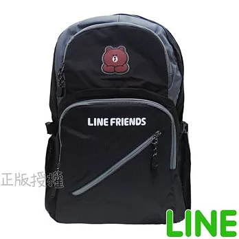 【LINE FRIENDS】㊣版授權 多功能運動護腰後背書包(二色)黑色