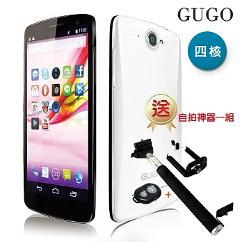 【GUGO】5吋雙卡雙待智慧型手機(X500)+自拍神器一組黑色