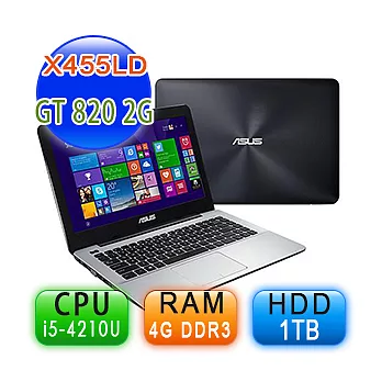 ASUS X455LD i5-4210U 14吋 效能獨顯筆電 (i5-4210U/4GB/1TB/NV820 2g/win8.1)