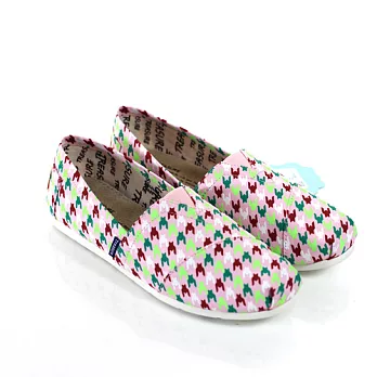 ◤Green Phoenix◥人氣經典千鳥格帆布懶人休閒鞋35粉紅