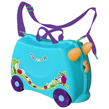 兒童可乘式遊戲車行李箱-藍色