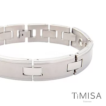 TiMISA 《簡約風範-寬板(五顆鍺)》純鈦鍺手鍊