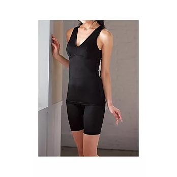 【Cecile】日本品牌無鋼圈純蠶絲背心L黑色