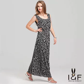 【INF】俏麗復古U領背心式長洋13159FREE黑色