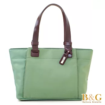 【B&G】極簡風口袋多隔層托特包(優雅綠)