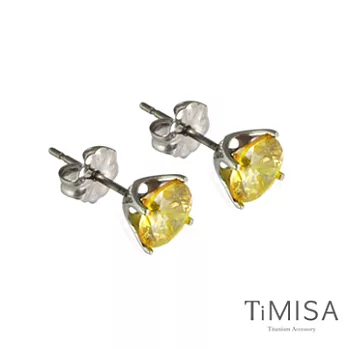 TiMISA《純鈦簡愛(M)》活力黃 純鈦耳環一對