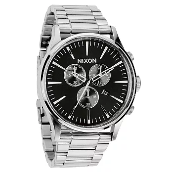 NIXON The SENTRY CHRONO 藍調搖滾潮流運動腕錶-黑面