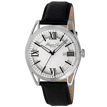 Kenneth Cole 羅馬漫步雙層設計時尚腕錶-白/44mm