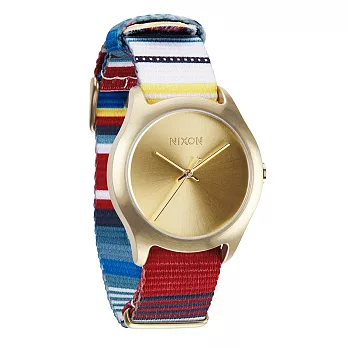 NIXON The MOD 自由巡航潮流休閒腕錶-金x彩帆布