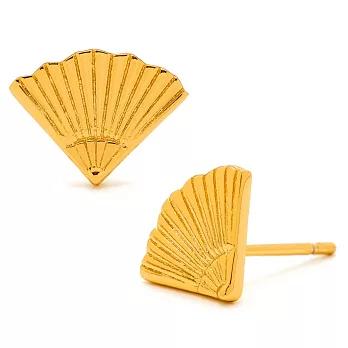 GORJANA 美國品牌 Kyoto Studs 立體京都扇耳環 925純銀鑲18K金