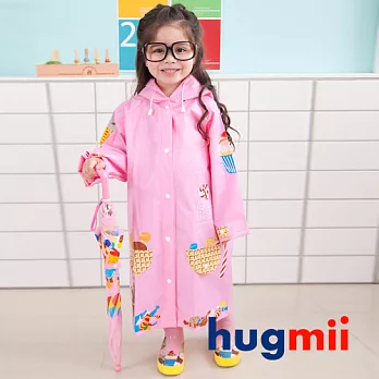 【Hugmii】超可愛EVA兒童雨衣_蛋糕M粉色
