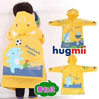 【Hugmii】童趣造型EVA書包位雨衣_大象L橙色