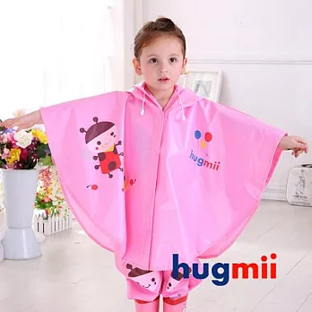 【Hugmii】童趣造型EVA傘狀雨衣_瓢蟲M粉色
