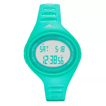 adidas 橢圓百搭數位電子腕錶-湖水綠x小