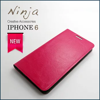 【東京御用Ninja】iPhone 6 (4.7吋)經典瘋馬紋保護皮套（桃紅色）