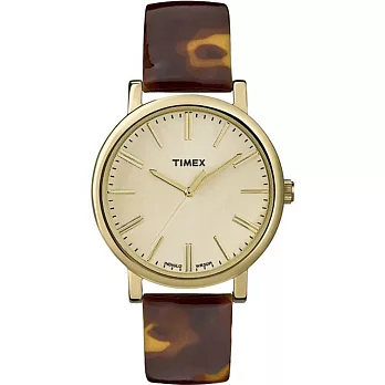 TIMEX 復刻系列絕佳工藝時尚腕錶-金x豹紋