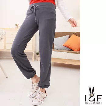 【INF】休閒內刷毛厚棉寬管長褲112-4105S藍色