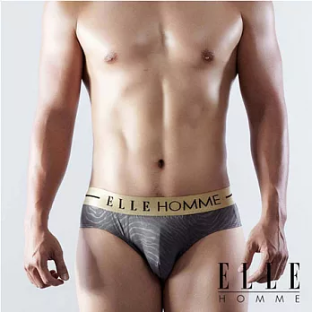 ELLE HOMME 壓紋三角褲-DYLAN/水波壓紋。BriefM灰色水波壓紋