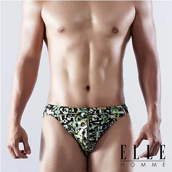ELLE HOMME 數位印花三角褲 - DONTE/丹丁。BriefM綠色