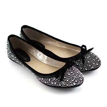 ◤Green Phoenix◥精緻水鑽質感輕舒娃娃鞋 平底鞋36黑色